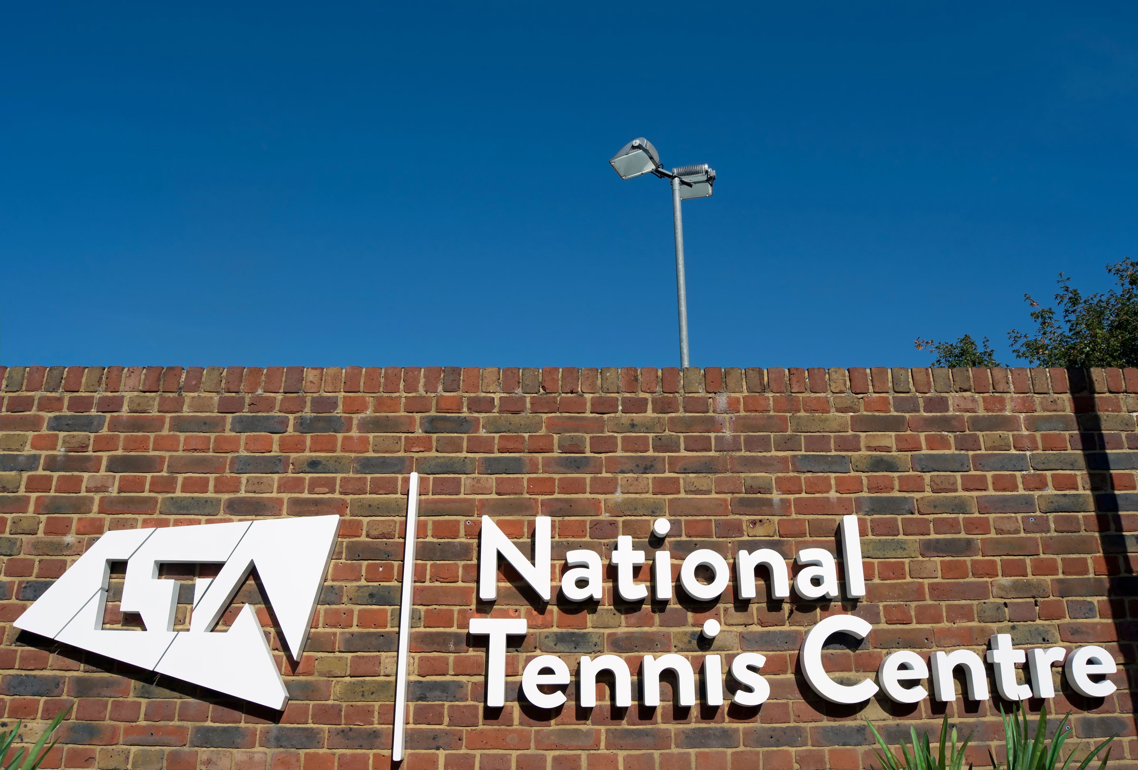 LTA National Tennis Centre signage at the venue entrance