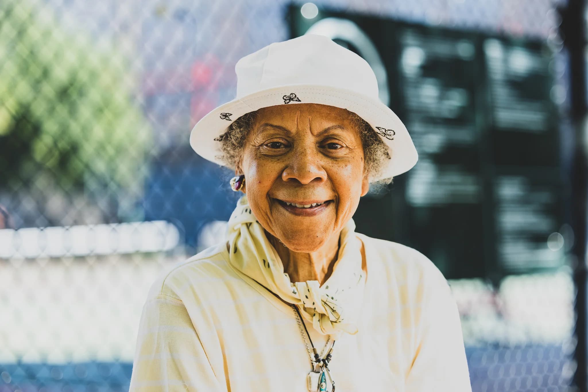 A long-standing regular of The Jungle, at the fence of Frederick Johnson Playground.