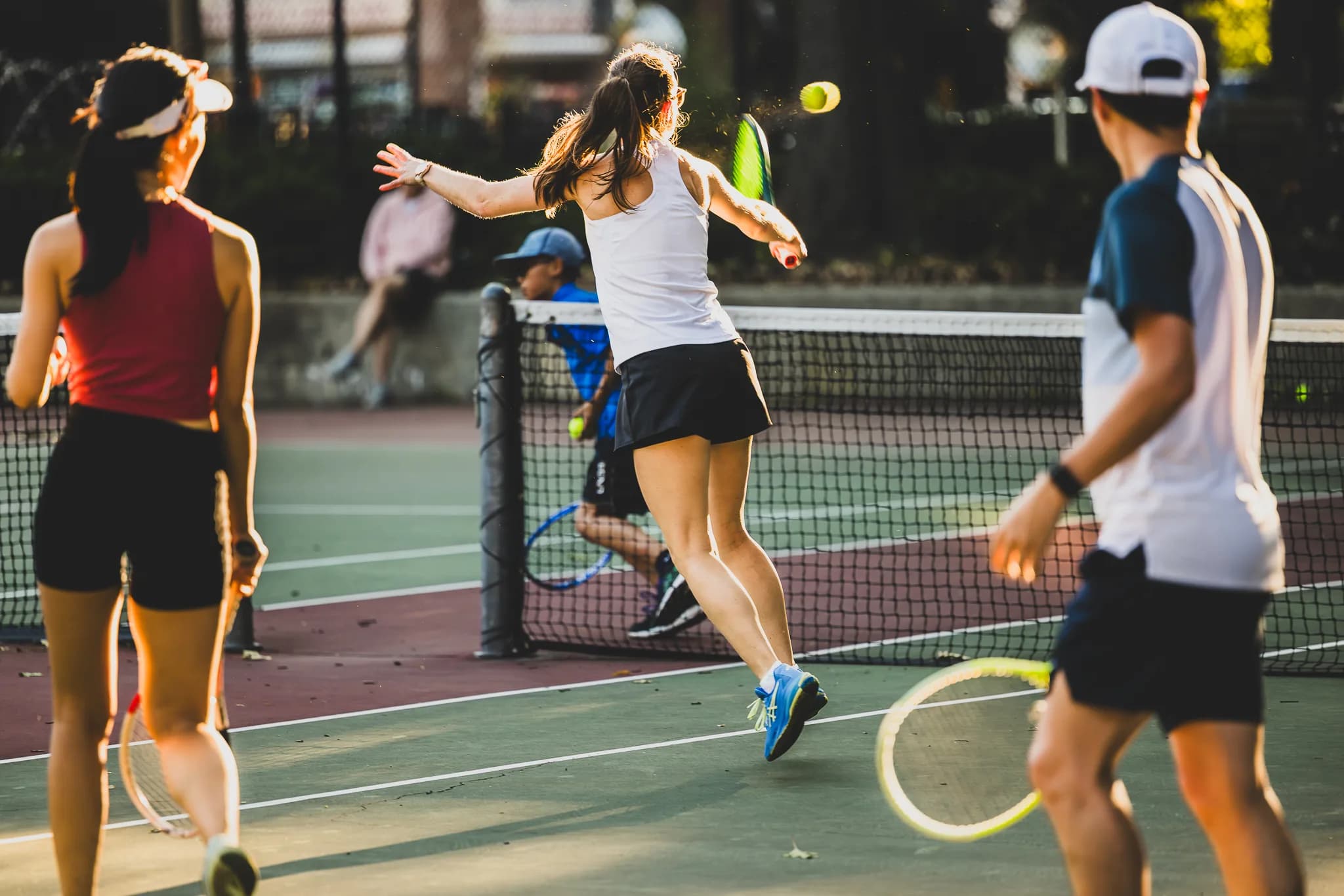 A group session on the Frederick Johnson courts.