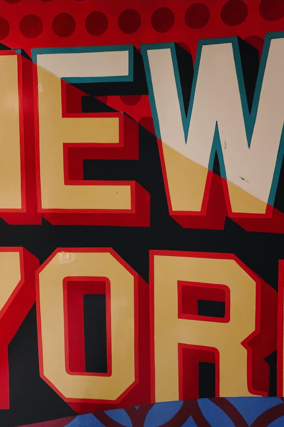 A red and yellow New York pop-art mural