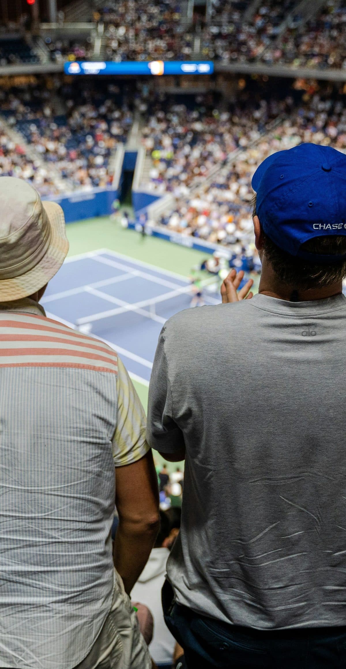 Spectators watching a match at the US Open in Flushing Meadows